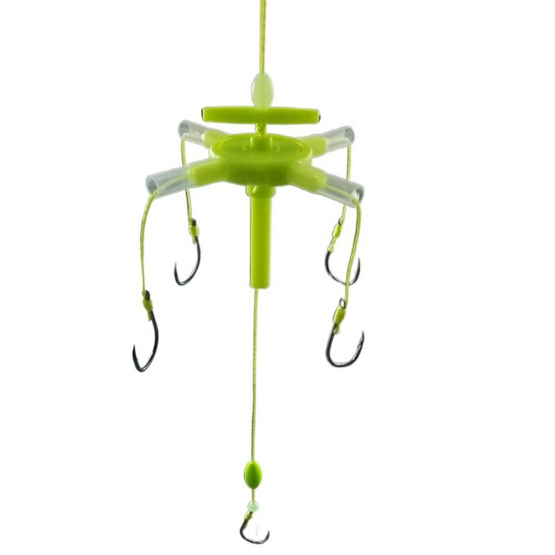 Penki keturkampiai masaliniai kabliukai žvejybos atvartui, sprogstamieji kabliukai, neleidžiantys vynioti PE lynų su žarnos anglies plieno kabliukais