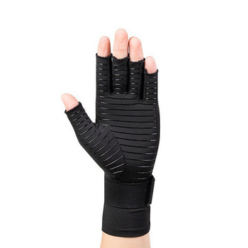 1 чифт компресионни ръкавици за артрит с каишка за карпален тунел, неплъзгащи се, устойчиви на износване, удължени дишащи ръкавици без пръсти
