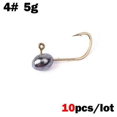 OUTKIT 10db Mini Jig Head Hook 4X Erős Rockfish Exposed Lead Head Horog Szögeshorog Pisztráng puha féregcsali Jig Horgászfelszerelés