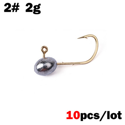 OUTKIT 10db Mini Jig Head Hook 4X Erős Rockfish Exposed Lead Head Horog Szögeshorog Pisztráng puha féregcsali Jig Horgászfelszerelés