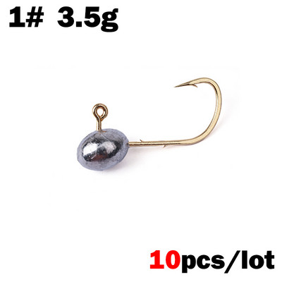 OUTKIT 10db Mini Jig Head Hook 4X Erős Rockfish Exposed Lead Head Horog Szögeshorog Pisztráng puha féregcsali Jig Horgászfelszerelés