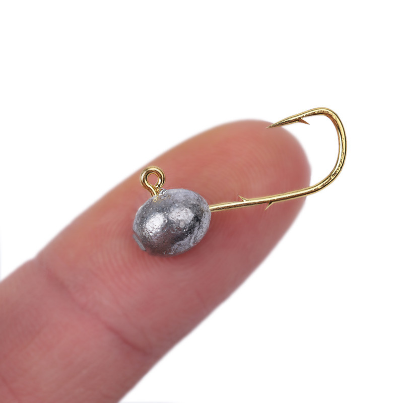 OUTKIT 10db Mini Jig Head Hook 4X Erős Rockfish Exposed Lead Head Horog Szögeshorog Pisztráng puha féregcsali Jig Horgászfelszerelés