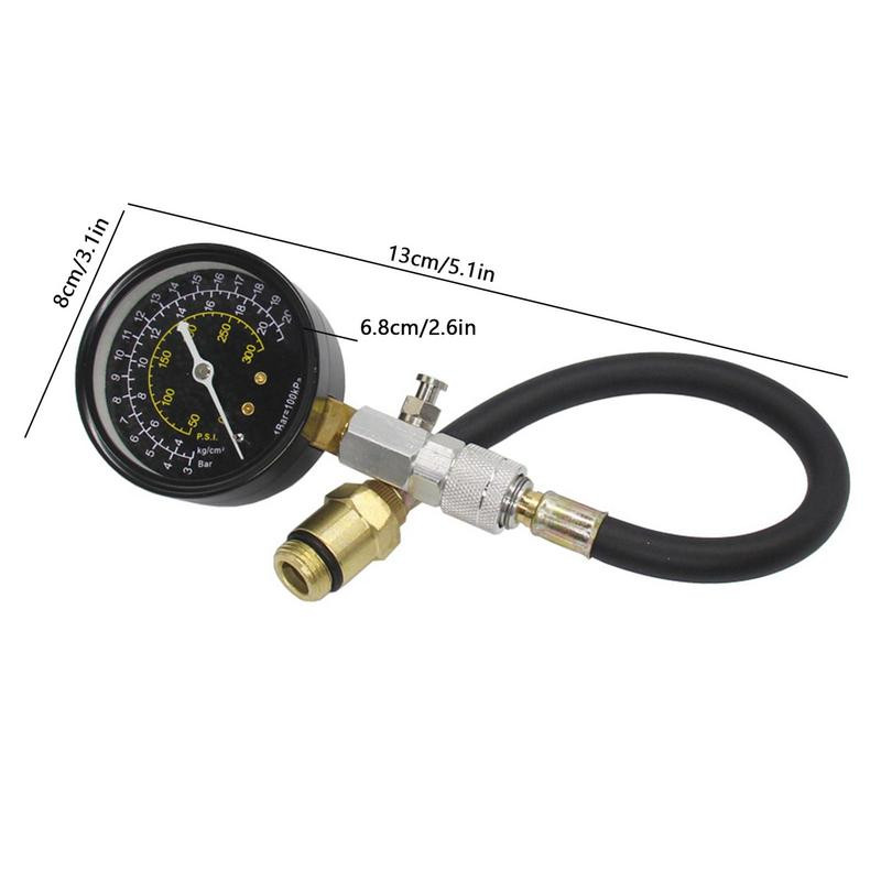 Cilindro suspaudimo testeris Išskirtinis variklio suspaudimo testeris automobiliui 0-300PSI suspaudimo tikrintuvo suspaudimo prietaisas