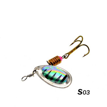 10 Χρώματα Spinner Fishing Lures Wobblers CrankBaits Jig Metal Sequin Πέστροφα κουτάλι με γάντζους για ψάρεμα κυπρίνου Pesca