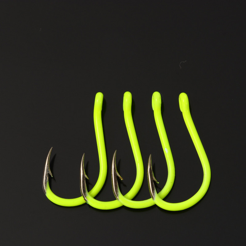 50 vnt Šviečiantys kabliukai žvejybos reikmenys, masalai, anglinis plienas #8 / #9 / #10 / #11 / #12 / #13