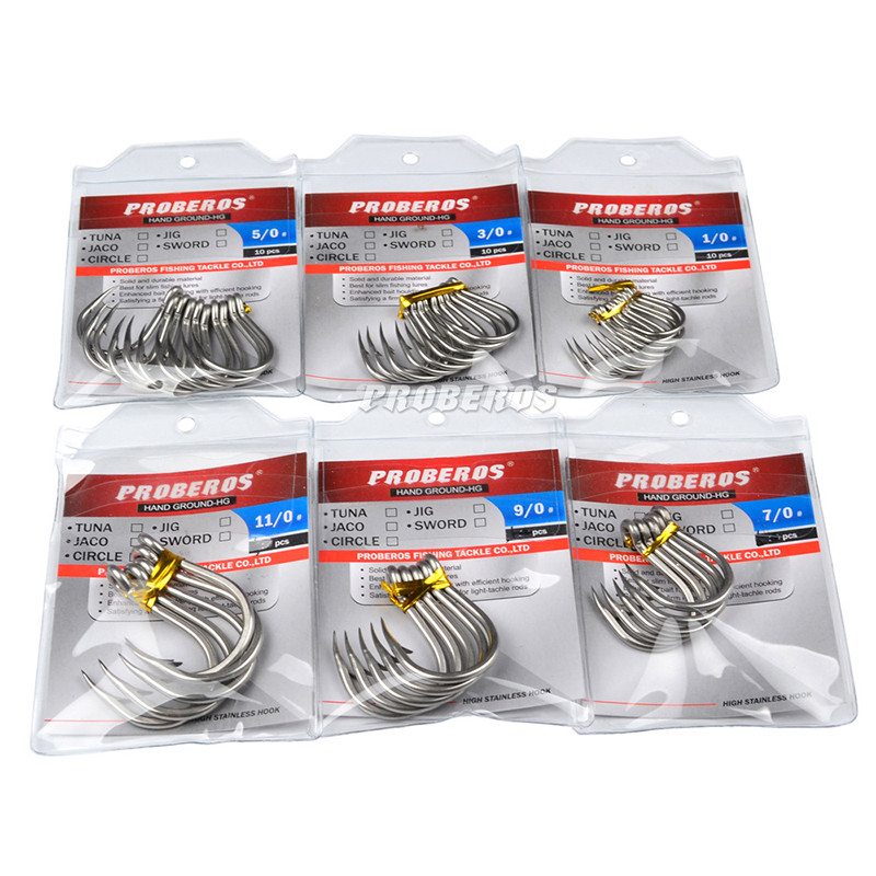 HOT 5Pcs Γάντζοι για ψάρεμα θάλασσας Fishhook Fly Jig Αγκαθωτό μεγάλο κύκλο κυπρίνου Γάντζος υψηλός άνθρακας χάλυβας μπάσο Γατόψαρο με γάντζο ψαριών