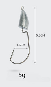 5 DB 5 g 14 g 21 g ólomfejű horog forgattyús horog horog horoggal szénacél egy horog Luya horog horgászhorog