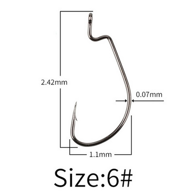 50PC Γάντζος μανιβέλας υψηλής αντοχής Αγκαθωτό άγκιστρο από ανθρακούχο χάλυβα Ψάρεμα για μαλακό ψάρεμα Δέλεαρ Φαρδιά μανιβέλα κοιλιά Αξεσουάρ ψαρέματος