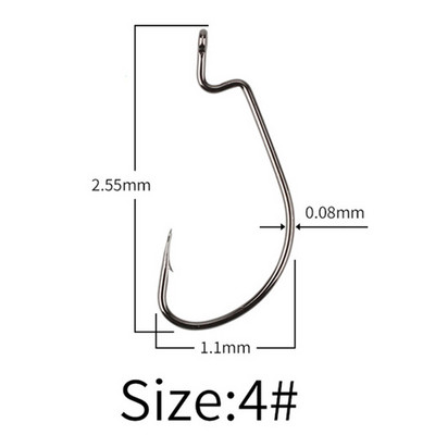 50PC Γάντζος μανιβέλας υψηλής αντοχής Αγκαθωτό άγκιστρο από ανθρακούχο χάλυβα Ψάρεμα για μαλακό ψάρεμα Δέλεαρ Φαρδιά μανιβέλα κοιλιά Αξεσουάρ ψαρέματος