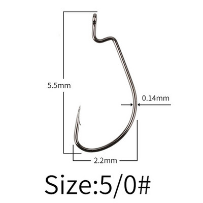 50PC Γάντζος μανιβέλας υψηλής αντοχής Αγκαθωτό άγκιστρο από ανθρακούχο χάλυβα Ψάρεμα για μαλακό ψάρεμα Δέλεαρ Φαρδιά μανιβέλα κοιλιά Αξεσουάρ ψαρέματος