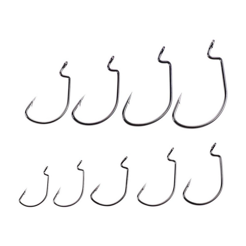 50PC Γάντζος μανιβέλας υψηλής αντοχής Αγκαθωτό άγκιστρο από ανθρακούχο χάλυβα Ψάρεμα για μαλακό ψάρεμα Δέλεαρ Φαρδιά μανιβέλα κοιλιά Αξεσουάρ ψαρέματος