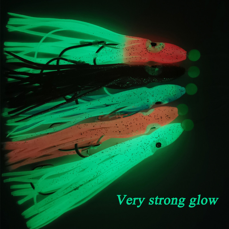 AS Glow Octopus Squid szoknyák Horgok Inchiku Jig Lassú Gyorsan Jiggging Fém Eső Sósvízi Horgászcsali Pesca Assist Tackle