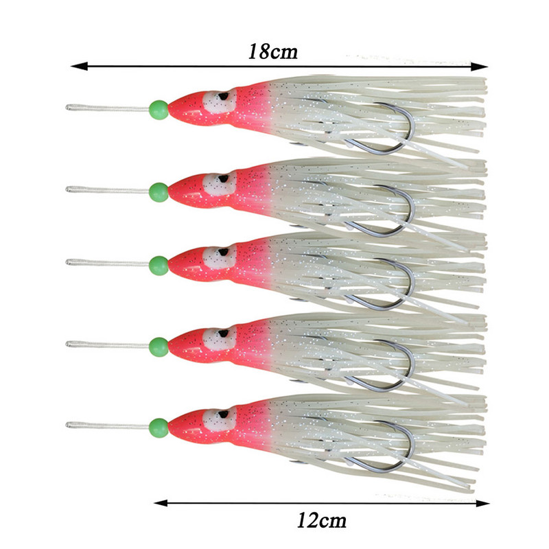 AS Glow Octopus Squid szoknyák Horgok Inchiku Jig Lassú Gyorsan Jiggging Fém Eső Sósvízi Horgászcsali Pesca Assist Tackle