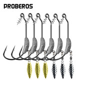 PRO BEROS 3tk 4,5g 5,5g 7,2g jigipeaga kalakonks Jigkonksud pehme kalapüügisööda jaoks süsinikterasest okastkonksud koos kõristi lusikaga