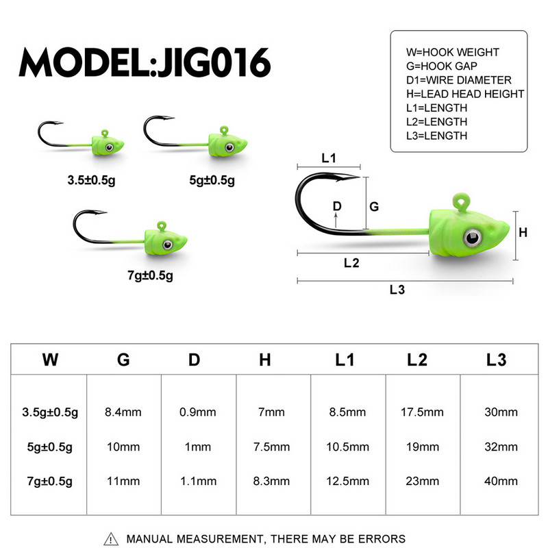 PRO BEROS 5vnt. 3,5 g 5 g 7 g žvejybos kabliukas, švino galvutė, spalvotas aštrus kabliukas, skirtas mažo masalui, kietas masalas, minkštas sliekinis įrankis