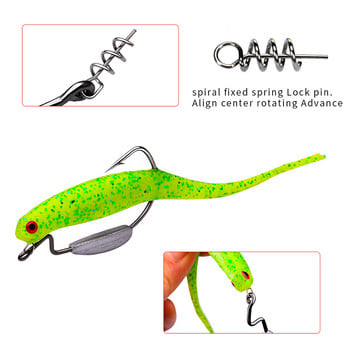 PROBEROS 5 τμχ/παρτίδα Fishing Soft Lure Bait Crank Worm Hooks Texas Rig 1/0-5/0# Αγκίστρια ψαρέματος με μανιβέλα κυπρίνου με καρφίτσα κλειδαριάς