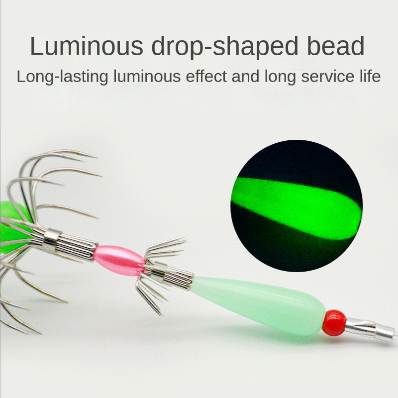 Jūros žvejybos aštuonkojų kabliukas Šviečiantis kalmarų skėčio kabliukas be spygliuočių aštuonkojų kalmarų anglies plieno sepijos minkštų kabliukų priedai