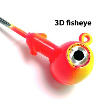 5 τμχ/Παρτίδα Lead Head Hook Fishhook Barbed Hook 3D Fish Eyes 3,5g/5g/7g/10g/14g Αξεσουάρ ψαρέματος
