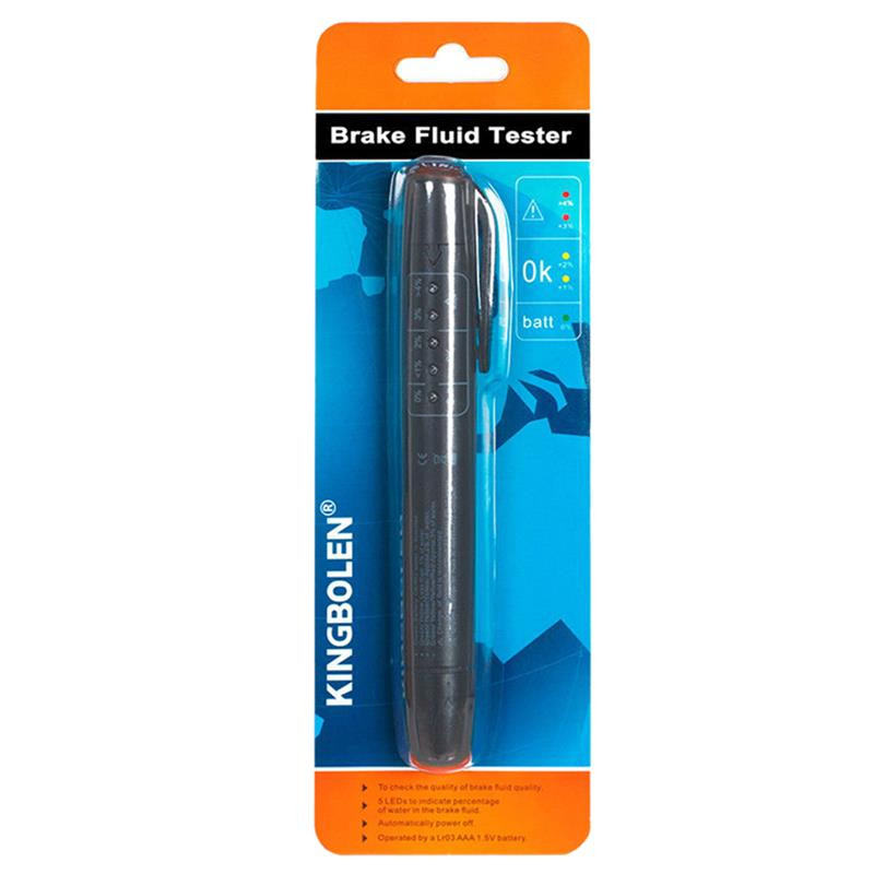 Naujas stabdžių skysčio testeris automobilio skysčių bandymas su 5 LED indikatorių ekranu, skirtas DOT3/DOT4 automobilio diagnostikos rašiklio stabdžių skysčio testeriui
