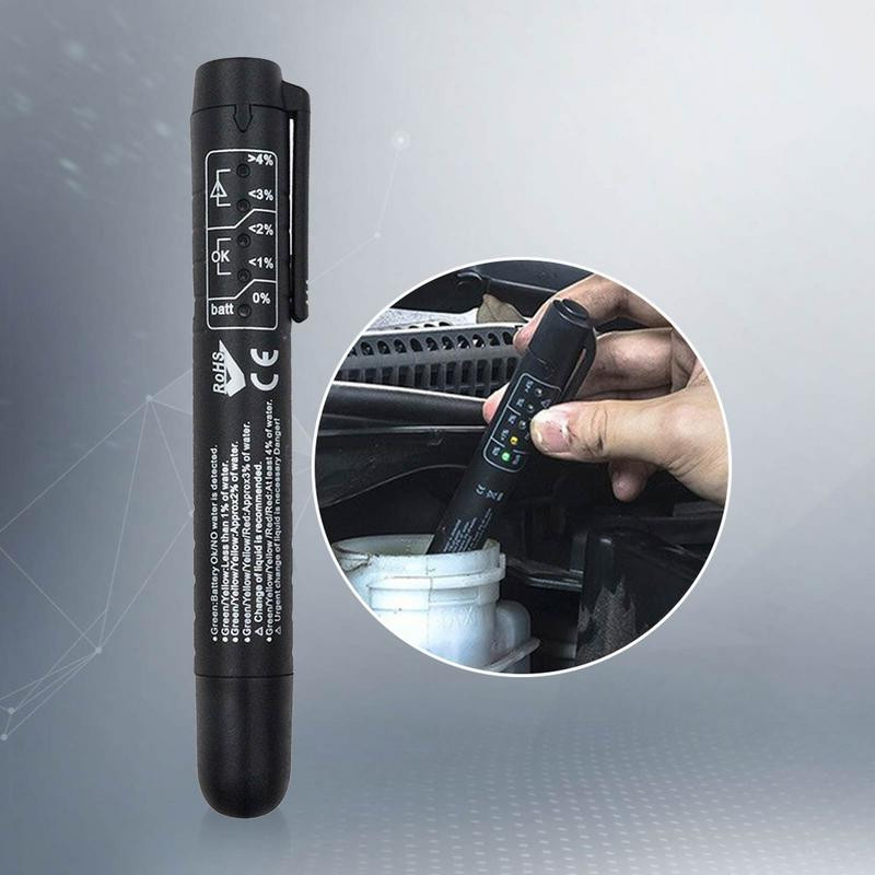 Stabdžių skysčio tikrinimo rašiklis OBD2 diagnostikos įrankio automobilio stabdžių alyvos bandymo rašiklis su 5 LED tiksliu automobilio stabdžių skysčio bandymo įrankiu