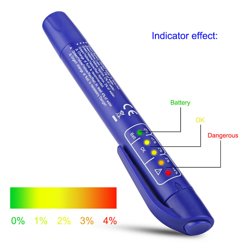 Tikslus automobilio stabdžių skysčio testeris, 5 šviesos diodų indikatorius, automobilio diagnostikos įrankiai, stabdžių skysčių tikrinimo skaitmeninis alyvos kokybės detektorius, automobilių įrankiai