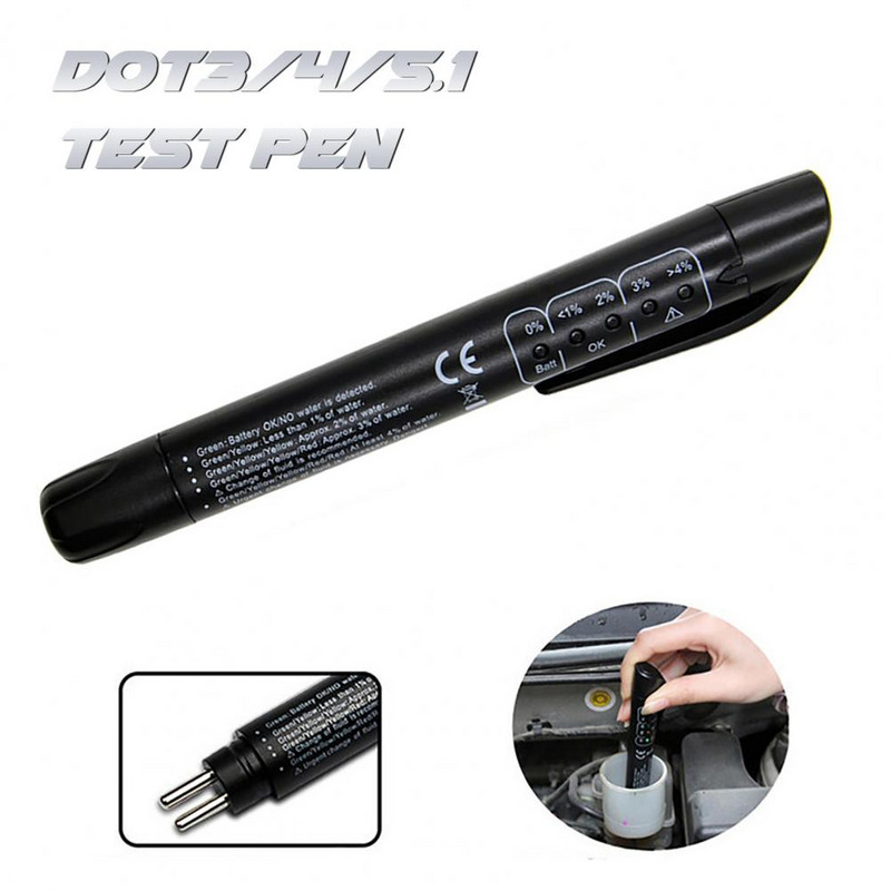 Στυλό δοκιμής υγρού φρένων Ενδεικτική λυχνία με τροφοδοσία μπαταρίας Ευαίσθητος αισθητήρας Ισχυρός ανίχνευση αυτοκινήτου Ακριβής ελεγκτής υγρών φρένων