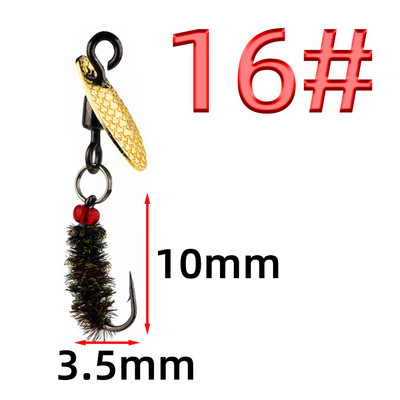 Bionic Tiny Things Composite Besisukantis melionų sėklos blizgučiai Muselių kabliukų rinkinys Žirgų burna Luo Fei Jaukas Baltas dryžuotas masalas