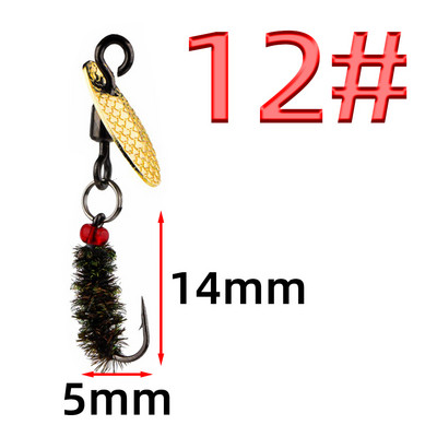 Bionic Tiny Things Composite Besisukantis melionų sėklos blizgučiai Muselių kabliukų rinkinys Žirgų burna Luo Fei Jaukas Baltas dryžuotas masalas