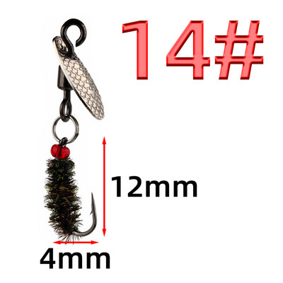 Bionic Tiny Things Composite Besisukantis melionų sėklos blizgučiai Muselių kabliukų rinkinys Žirgų burna Luo Fei Jaukas Baltas dryžuotas masalas