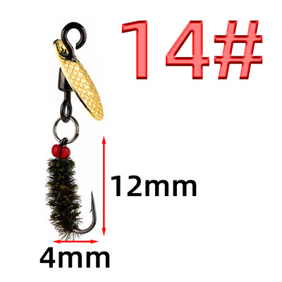 Bionic Tiny Things Composite Besisukantis melionų sėklos blizgučiai Muselių kabliukų rinkinys Žirgų burna Luo Fei Jaukas Baltas dryžuotas masalas