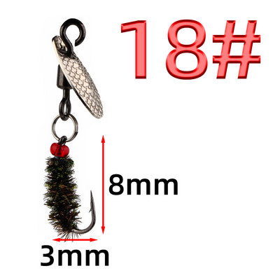 Bionic Tiny Things Composite Besisukantis melionų sėklos blizgučiai Muselių kabliukų rinkinys Žirgų burna Luo Fei Jaukas Baltas dryžuotas masalas