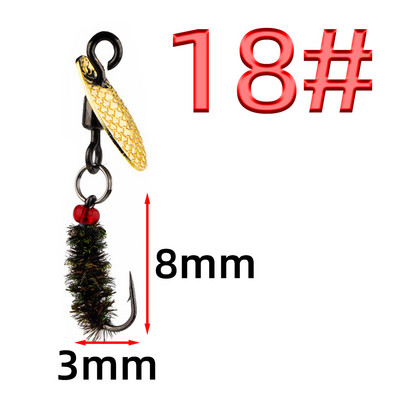 Bionic Tiny Things Composite Besisukantis melionų sėklos blizgučiai Muselių kabliukų rinkinys Žirgų burna Luo Fei Jaukas Baltas dryžuotas masalas