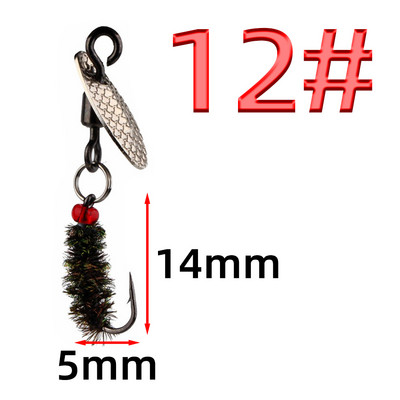 Bionic Tiny Things Composite Besisukantis melionų sėklos blizgučiai Muselių kabliukų rinkinys Žirgų burna Luo Fei Jaukas Baltas dryžuotas masalas