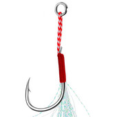 10 vnt Jigging 11#-20# Fly Jig Assist Fishing Kabliukas Spygliuotas vienas aštrus, stipresnis karpių kabliukas su sriegiu, plunksna, virve jūrinis kabliukas