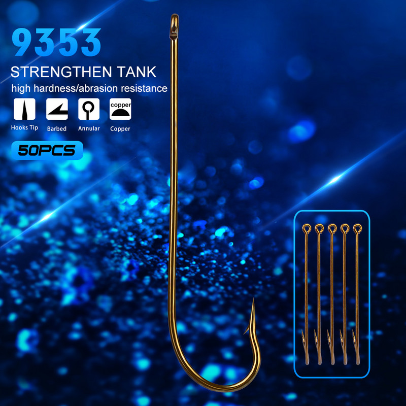 50 vnt/sl. 10#-6/0# Didelio anglies plieno didelio stiprumo pagaląsti sūraus vandens šamai karpiai žvejybos kabliukas kabliukas Anzol džigo kabliukai