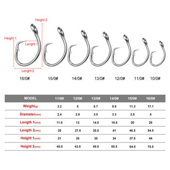 5 τμχ/παρτίδα 11/0#-16/0# Ανοξείδωτο ατσάλι Jig Fishing Hook Circle Hook Fishhook Pesca Anzol Carp Jigging Fishing Tackle