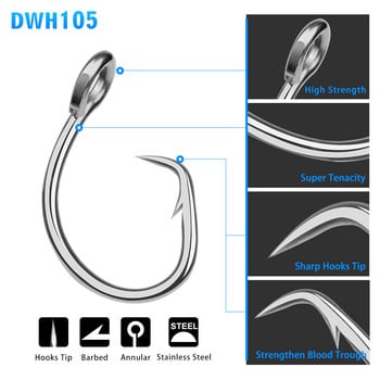 5 τμχ/παρτίδα 11/0#-16/0# Ανοξείδωτο ατσάλι Jig Fishing Hook Circle Hook Fishhook Pesca Anzol Carp Jigging Fishing Tackle