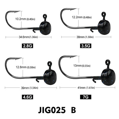 5db/tétel Jig horgászhorgok Worm Bait Jig Head horgok Jigging csali horgászfelszerelés puha csali Tartozékok 2,8g 3,5g 4,6g 7g