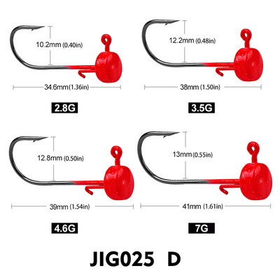 5db/tétel Jig horgászhorgok Worm Bait Jig Head horgok Jigging csali horgászfelszerelés puha csali Tartozékok 2,8g 3,5g 4,6g 7g