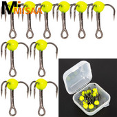 Cârlig ascuțit ghimpat rotund îndoit Mini cârlig înalte de pescuit Cârlig cu trei ancore Cârlig cu plumb din oțel cu conținut ridicat de carbon Unelte de pescuit