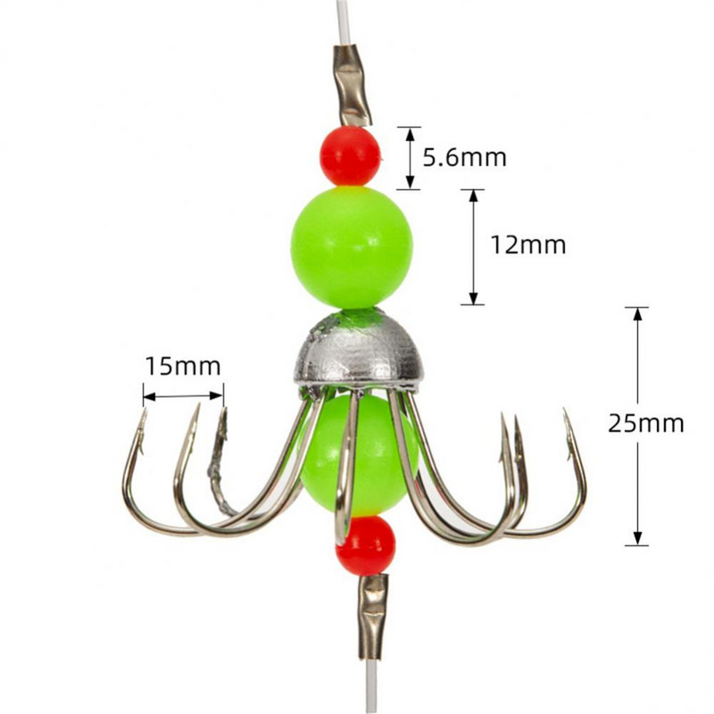 Kalmarų kabliukas Patogus Ryškių spalvų žvejybos įrankių priedai Aštuonkojų kabliukas Daug anglies plieno metalinis masalas Abs žvejybos kabliukas kieti blizgučiai