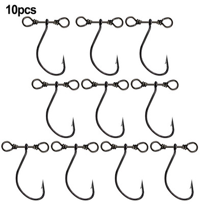 Balanso viengubas kabliukas juodas, anglies dioksidas iš plieno, nikelio sliekiniai kabliukai, minkšti kabliukai, 2,5 cm/0,4 g 360° pasukami 2023 m. Nauja