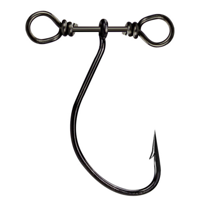 Balanso viengubas kabliukas juodas, anglies dioksidas iš plieno, nikelio sliekiniai kabliukai, minkšti kabliukai, 2,5 cm/0,4 g 360° pasukami 2023 m. Nauja