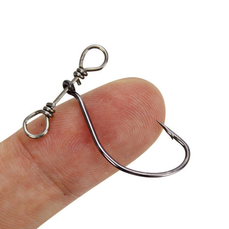 Balanso viengubas kabliukas juodas, anglies dioksidas iš plieno, nikelio sliekiniai kabliukai, minkšti kabliukai, 2,5 cm/0,4 g 360° pasukami 2023 m. Nauja