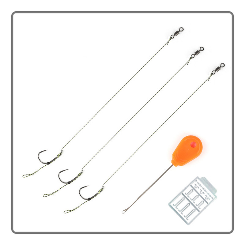 Nėrimo adata * 1 strypas * 12 kabliukas * 3 karpių žvejybos kostiumas nuo dugno, specialus Europos karpių žvejybos reikmenų rinkinys