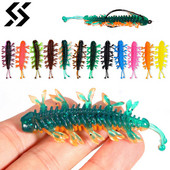 Sougayilang 12tk Worm Bait 55mm 70mm kalasööt Ujuv magevees Swimbaits Silikoonist pehme sööt karpkala bassi haugi püügiks