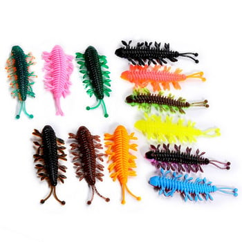 Sougayilang 12Pcs Worm Bait 55mm 70mm Fishing Lure Floating γλυκού νερού Swimbaits Μαλακό δόλωμα σιλικόνης για ψάρεμα κυπρίνου.