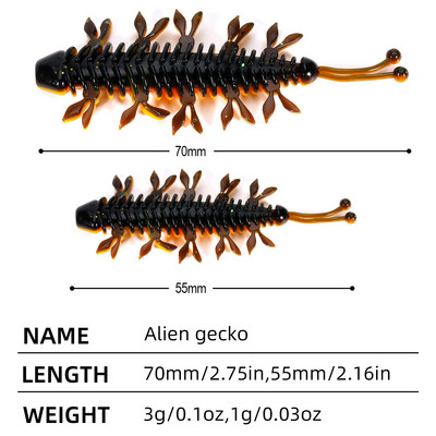 Sougayilang 12tk Worm Bait 55mm 70mm kalasööt Ujuv magevees Swimbaits Silikoonist pehme sööt karpkala bassi haugi püügiks