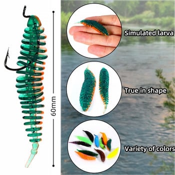 Sougayilang 12Pcs Worm Bait Soft Bait 40mm 60mm Fishing Lures Swimbaits γλυκού νερού Μαλακό δόλωμα σιλικόνης για ψάρεμα κυπρίνου.