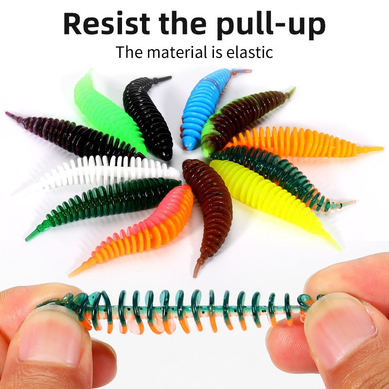 Sougayilang 12tk Worm Bait Pehme sööt 40mm 60mm Püügipeibutis Magevee Swimbaits Silikoonist Pehme sööt karpkala bassi haugi püügiks